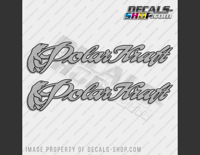 Polar Craft Boat Logo Silver Decal Set of 2 x 34.5"